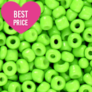 Perline di vetro rocailles 12/0 (2 mm) verde lime neon