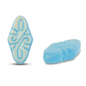 Perline Rep. Ceca arabesque 19x9mm blu chiaro-opaca