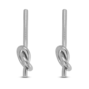 Orecchini in acciaio inossidabil nodo argento