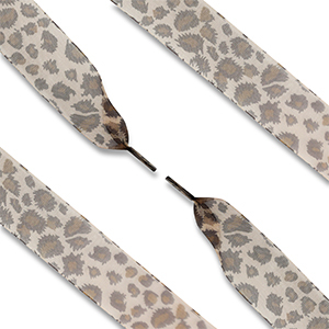 Lacci delle scarpe trendy in organza leopardo marrone chiaro-marrone scuro