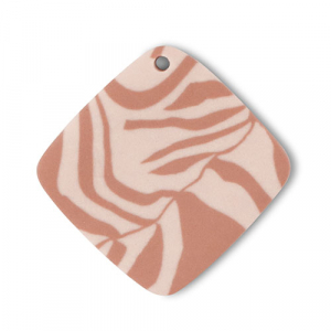 Pendenti di polimero rombo rosa pesca chiaro-marrone chiaro