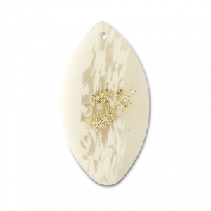Pendenti di polimero foglia biancastro-beige-oro