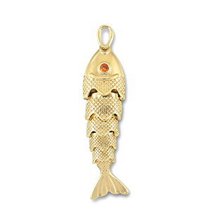 Ciondoli di metallo pesce oro-arancione