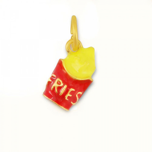 Ciondoli di metallo patatine fritte rosso-giallo-oro