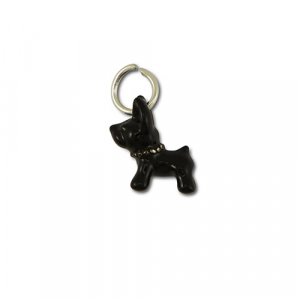 Ciondoli di metallo cane nero-argento