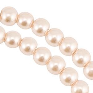 Perline di vetro con effetto perlato 6mm beige chiaro