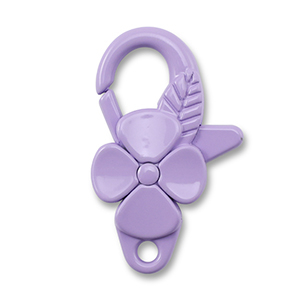Componenti colorati chiusura moschettone fiore viola