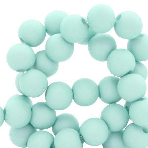 Perline in acrilico 8 mm opaca blu turchese delicato