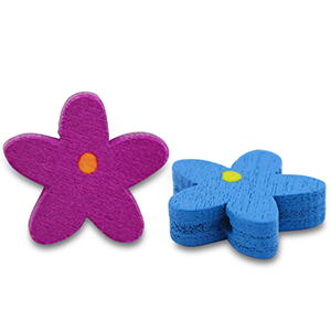 Perline di legno fiore multicolore