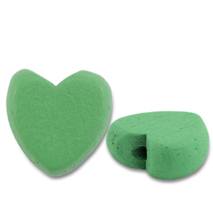 Perline di legno cuore verde