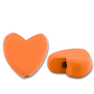 Perline di legno cuore arancione