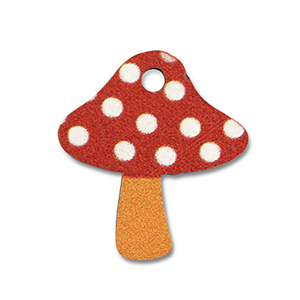 Ciondoli di legno fungo rosso-bianco-arancione