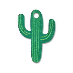 Ciondoli di legno cactus verde-verde chiaro