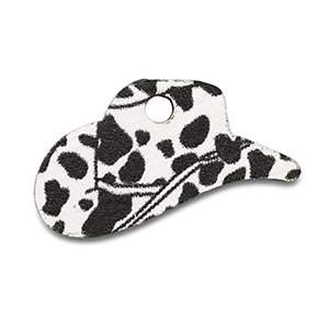 Ciondoli di legno cappello da cowboy bianco-nero