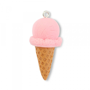 Pendenti in resina gelato rosa-marrone chiaro