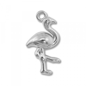 Ciondoli in acciaio inossidabile flamingo argento