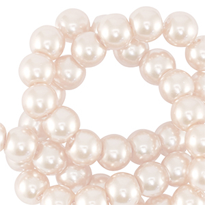 Perline di vetro con effetto perlato 6mm beige