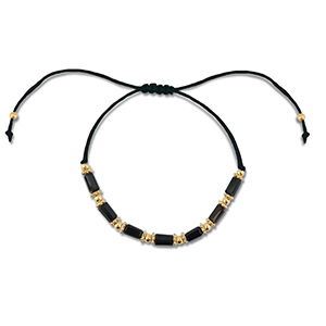 Cavigliere alla moda perline miste nero-oro