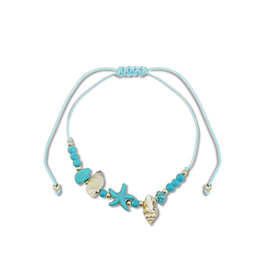Cavigliere alla moda perline miste turchese-oro