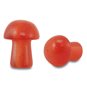 Perline in pietra naturale vetro fungo rosso corallo