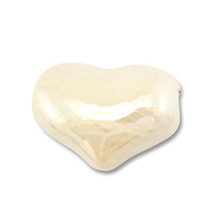 Perline di ceramica greca DQ cuore biancastro