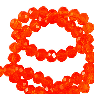 Perline sfaccettate 4x3mm rondella arancio scuro