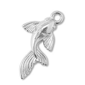 Ciondoli di metallo DQ pesce argento antico (privo di nichel)