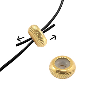 Componenti in acciaio inossidabile chiusura con perline scorrevoli con motivo 8mm oro