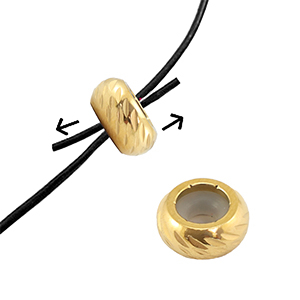 Componenti in acciaio inossidabile chiusura con perline scorrevoli con motivo 6mm oro
