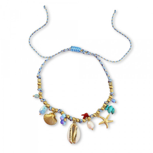 Bracciali in acciaio inossidabile con ciondolo vita marina oro-multicolore