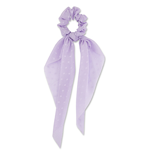 Elastici per capelli a pois con fiocco viola chiaro