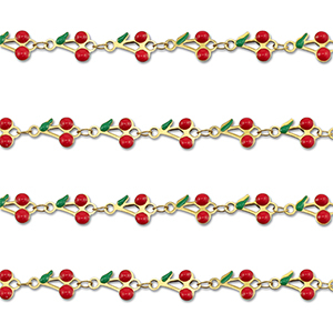 Componenti in acciaio inossidabile catena ciliegie oro-rosso-verde