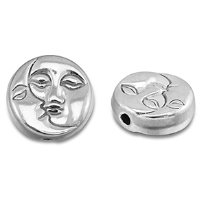 Perline in acciaio inossidabile luna & sole argento
