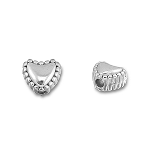 Perline in acciaio inossidabile cuore argento
