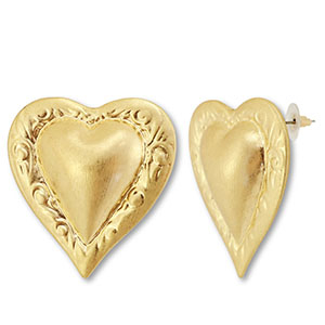 Orecchini accattivanti cuore oro