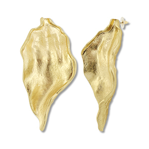 Orecchini accattivanti foglia oro