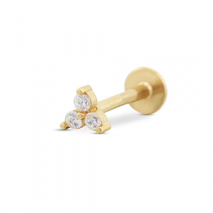 Piercing all'orecchio in acciaio inossidabile triangolo oro