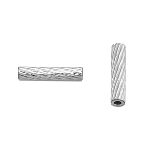 Perline in acciaio inossidabile tubo 8mm argento