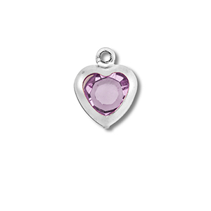 Ciondoli in acciaio inossidabile cuore argento-rosa chiaro