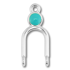 Ciondoli di metallo DQ distanziatore argento antico (privo di nichel)-blu turchese
