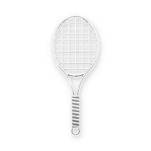 Ciondoli accattivanti racchetta da tennis argento