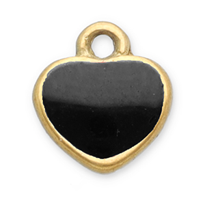Ciondoli in acciaio inossidabile cuore oro-nero