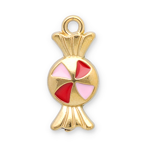 Ciondoli in acciaio inossidabile caramella oro-rosso-rosa