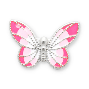 Perline in acciaio inossidabile farfalla argento-rosa-bianco