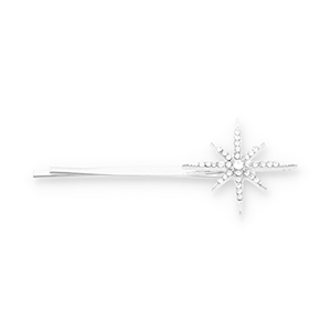 Accessori per capelli fermaglio per capelli stella con strass argento-trasparente