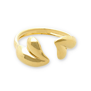 Anelli in acciaio inossidabile cuore oro