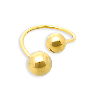 Anelli in acciaio inossidabile palline oro