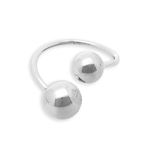 Anelli in acciaio inossidabile palline argento