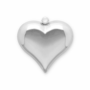 Ciondoli in acciaio inossidabile cuore argento