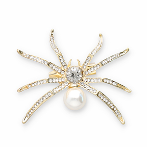Broches ragno oro-cristallo